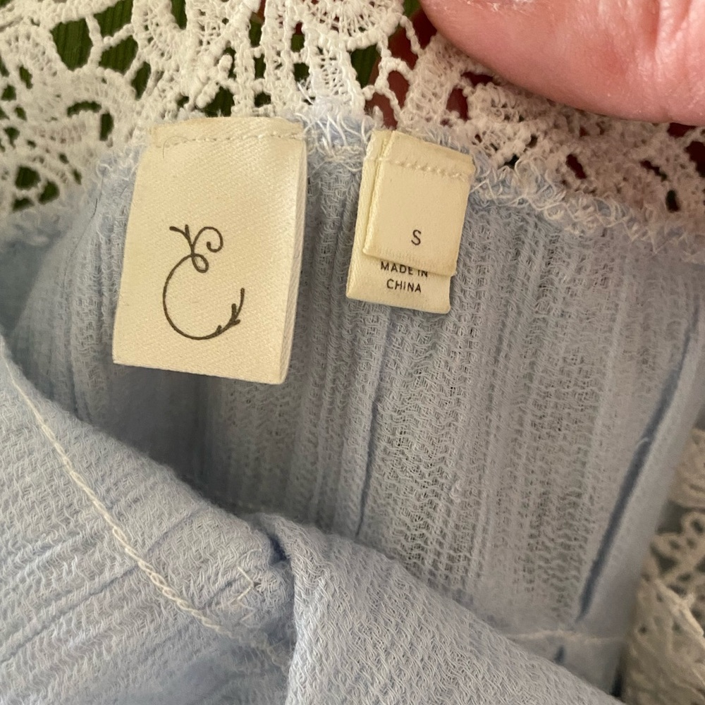 Anthropologie Lace Embroidery Tank Top Size S - Picture 4 of 5